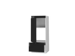 Vicco Mikrowellenschrank Fame-Line Schwarz Eiche Hochglanz 60 cm