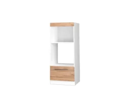 Vicco Mikrowellenschrank Fame-Line Küchenregal für die Mikrowelle Goldkraft Eiche/Weiß 60 cm Offen