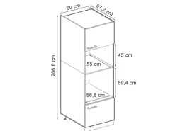 Vicco Mikrowellenschrank R-Line Küchenregal für die Mikrowelle Blau-Grau/Anthrazit 60 cm