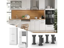 Vicco Mikrowellenschrank Fame-Line Küchenregal für die Mikrowelle Weiß Hochglanz/Weiß 60 cm
