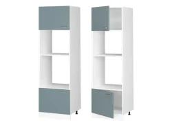 Vicco Mikrowellenschrank R-Line Küchenregal für die Mikrowelle Blau-Grau/Weiß 60 cm