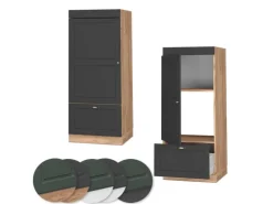 Vicco Mikrowellenschrank Fame-Line Anthrazit-Gold/Goldkraft Eiche 60 cm