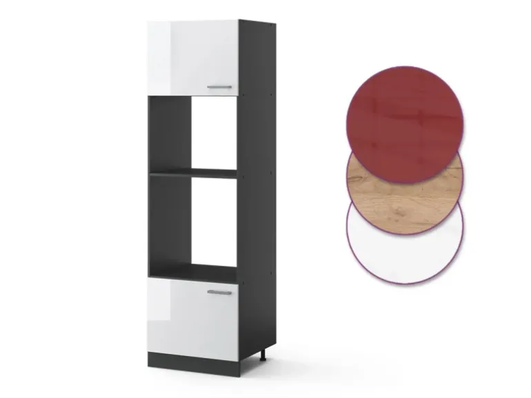 Vicco Mikrowellenschrank R-Line Küchenregal für die Mikrowelle Weiß Hochglanz/Anthrazit 60 cm