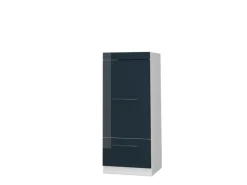 Vicco Mikrowellenschrank Fame-Line Küchenregal für die Mikrowelle Dunkelblau Hochglanz/Weiß 60 cm