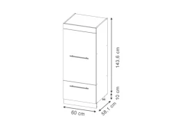 Vicco Mikrowellenschrank Fame-Line Küchenregal für die Mikrowelle Dunkelblau Hochglanz/Weiß 60 cm