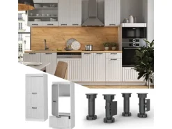 Vicco Mikrowellenschrank Fame-Line Küchenregal für die Mikrowelle Weiß Landhaus/Weiß 60 cm