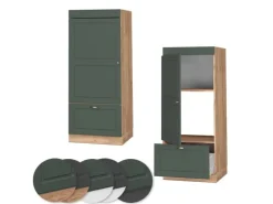 Vicco Mikrowellenschrank Fame-Line Grün-Gold Landhaus/Goldkraft Eiche 60 cm