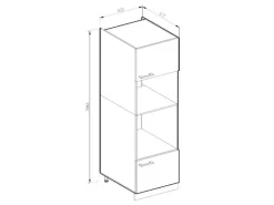 Vicco Mikrowellenschrank R-Line Küchenregal für die Mikrowelle Grau/Weiß 60 cm
