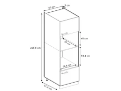Vicco Mikrowellenschrank R-Line Küchenregal für die Mikrowelle Weiß Landhaus/Anthrazit 60 cm