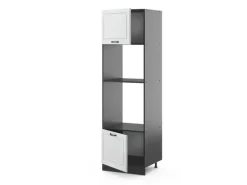 Vicco Mikrowellenschrank R-Line Küchenregal für die Mikrowelle Weiß Landhaus/Anthrazit 60 cm