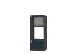 Vicco Mikrowellenschrank Fame-Line Dunkelblau Hochglanz/Anthrazit 60 cm Offen