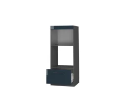 Vicco Mikrowellenschrank Fame-Line Dunkelblau Hochglanz/Anthrazit 60 cm Offen