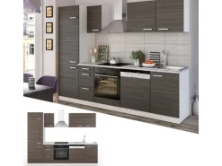 Vicco Optima Küchenzeile Edelgrau/Weiß 270 cm ohne ArbeitsplatteOptima ohne E-Geräte