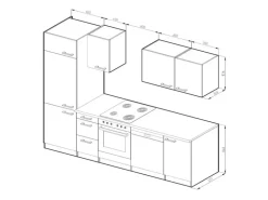 Vicco Optima Küchenzeile Edelgrau/Weiß 270 cm ohne ArbeitsplatteOptima ohne E-Geräte