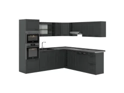Vicco R-Line Eckküche Anthrazit Landhaus/Anthrazit 237 x 247 cm AP Anthrazit ohne E-Geräte