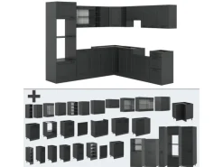 Vicco R-Line Eckküche Anthrazit Landhaus/Anthrazit 237 x 60 cm ohne Arbeitsplatte ohne E-Geräte