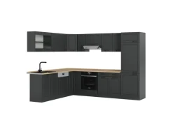Vicco R-Line Eckküche Anthrazit Landhaus/Anthrazit 227 x 287 cm ohne Arbeitsplatte ohne E-Geräte
