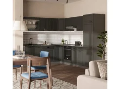 Vicco R-Line Eckküche Anthrazit Landhaus/Anthrazit 227 x 287 cm ohne Arbeitsplatte ohne E-Geräte