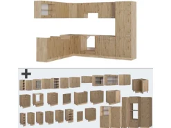 Vicco R-Line Eckküche Artisan-Eiche/Goldkraft Eiche 227 x 287 cm AP Anthrazit ohne E-Geräte