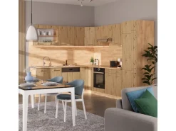 Vicco R-Line Eckküche Artisan-Eiche/Goldkraft Eiche 227 x 287 cm AP Eiche ohne E-Geräte