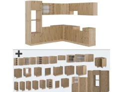 Vicco R-Line Eckküche Artisan-Eiche/Goldkraft Eiche 237 x 247 cm ohne Arbeitsplatte ohne E-Geräte
