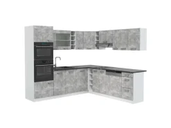 Vicco R-Line Eckküche Beton/Weiß 237 x 247 cm AP Anthrazit ohne E-Geräte