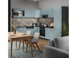 Vicco R-Line Eckküche Blau-Grau/Anthrazit 227 x 287 cm AP Eiche ohne E-Geräte