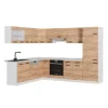 Vicco R-Line Eckküche Goldkraft Eiche/Weiß 227 x 287 cm AP Eiche ohne E-Geräte