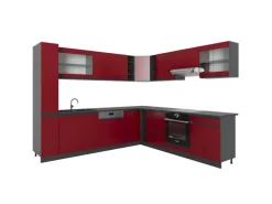 Vicco R-Line Eckküche Rot/Anthrazit 257 x 277 cm J-ShapeAP Anthrazit ohne E-Geräte