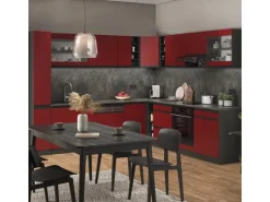 Vicco R-Line Eckküche Rot/Anthrazit 257 x 277 cm J-ShapeAP Anthrazit ohne E-Geräte