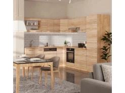 Vicco R-Line Eckküche Sonoma/Goldkraft Eiche 227 x 287 cm AP Eiche ohne E-Geräte