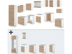 Vicco R-Line Eckküche Sonoma 227 x 287 cm AP Marmor ohne E-Geräte