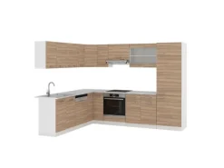 Vicco R-Line Eckküche Sonoma 227 x 287 cm ohne Arbeitsplatte ohne E-Geräte