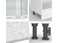 Vicco R-Line Eckküche Weiß 227 x 287 cm ohne Arbeitsplatte ohne E-Geräte