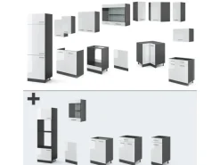 Vicco R-Line Eckküche Weiß Hochglanz/Anthrazit 227 x 287 cm ohne Arbeitsplatte ohne E-Geräte