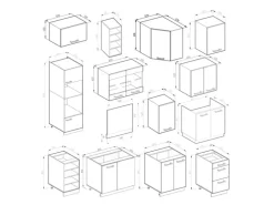 Vicco R-Line Eckküche Weiß Hochglanz/Anthrazit 237 x 247 cm AP Marmor ohne E-Geräte