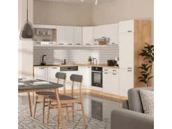 Vicco R-Line Eckküche Weiß Landhaus/Goldkraft Eiche 227 x 287 cm AP Anthrazit ohne E-Geräte