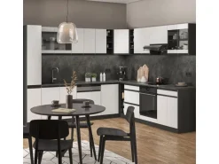 Vicco R-Line Eckküche Weiß/Anthrazit 257 x 277 cm J-ShapeAP Eiche ohne E-Geräte
