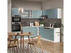 Vicco R-Line Einbauküche Blau-Grau/Weiß 237 x 60 cm ohne Arbeitsplatte ohne E-Geräte