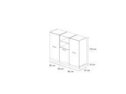 Vicco R-Line Einbauküche Schwarz Beton/Anthrazit 180 cm ohne Arbeitsplatte ohne E-Geräte