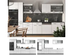 Vicco R-Line Küche Weiß Hochglanz/Anthrazit 350 cm mit HochschrankAP Eiche ohne E-Geräte