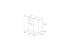 Vicco R-Line Küchenblock Anthrazit Landhaus/Anthrazit 180 cm ohne Arbeitsplatte ohne E-Geräte