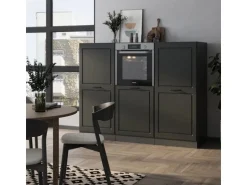 Vicco R-Line Küchenblock Anthrazit Landhaus/Anthrazit 180 cm ohne Arbeitsplatte ohne E-Geräte