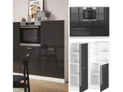 Vicco R-Line Küchenblock Anthrazit Hochglanz/Weiß 180 cm ohne Arbeitsplatte ohne E-Geräte