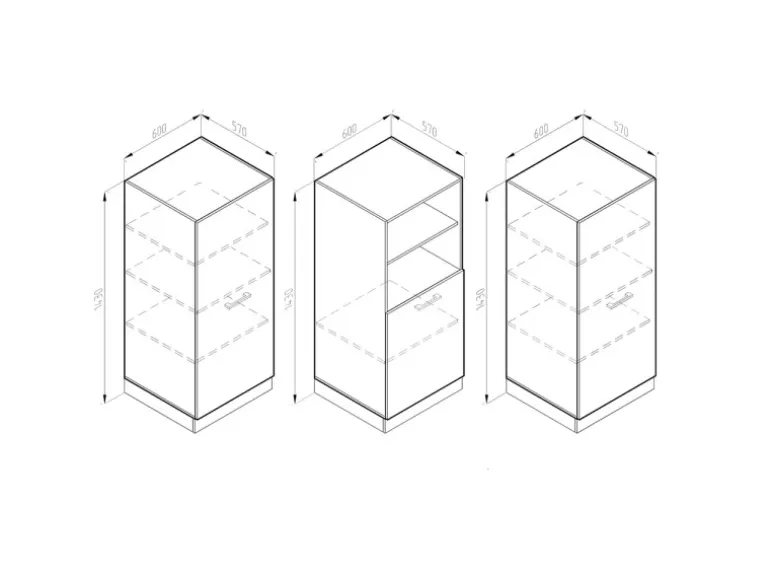 Vicco R-Line Küchenblock Weiß Hochglanz/Anthrazit 180 cm ohne Arbeitsplatte ohne E-Geräte