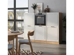 Vicco R-Line Küchenblock Weiß Landhaus/Goldkraft Eiche 180 cm ohne Arbeitsplatte ohne E-Geräte