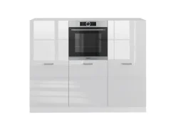 Vicco R-Line Küchenblock Weiß Hochglanz/Weiß 180 cm ohne Arbeitsplatte ohne E-Geräte