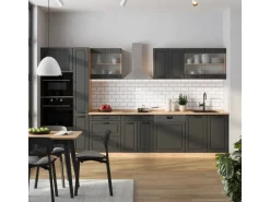 Vicco R-Line Küchenzeile Anthrazit Landhaus/Goldkraft Eiche 350 cm AP Eiche ohne E-Geräte
