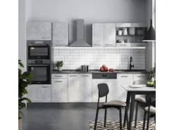 Vicco R-Line Küchenzeile Beton/Anthrazit 300 cm mit HochschrankAP Anthrazit ohne E-Geräte