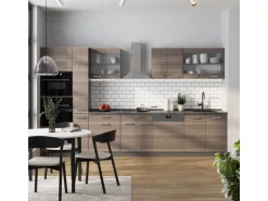 Vicco R-Line Küchenzeile Edelgrau/Anthrazit 350 cm ohne Arbeitsplatte ohne E-Geräte